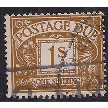 GB 1968 QE2 1/-d Ochre Postage Due Used SG D74 No Wmk ( E134 )