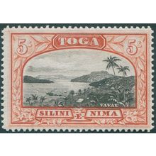 Tonga 1943 5s black & brown-red SG82 unused