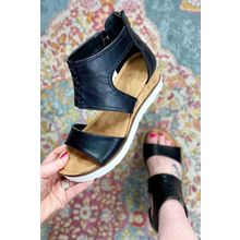 Black Crisscross Detail Hollowed Leather Gladiator Sandals