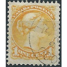 Canada 1876 SG73 1c Orange-Yellow Fine Used....