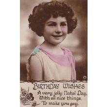 Natal Day Birthday Antique Old Greetings Postcard
