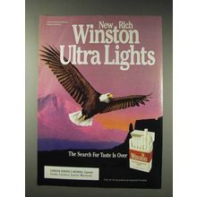 1991 Winston Ultra Lights Cigarettes Ad - Eagle