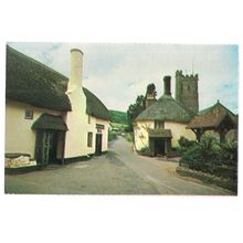 EXMOOR COTTAGES, LUCCOMBE, SOMERSET. used vintage postcard 1969 postmark =