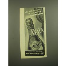 1946 Ayala Champagne Ad - France presents The first name in Champagne