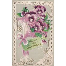 Naught But Gladness Antique Olde English Dialect Greetings Postcard