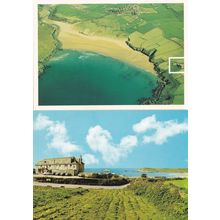 Crantock Bay Hotel Cornwall 2x Postcard s