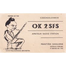 Czechoslovakia Philharmonic Orchestra Ostrava Poruba QSL Radio Station Card