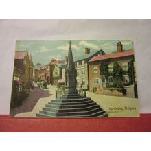 THE CROSS, MALPAS, CHESHIRE. used antique postcard 1909 pm #