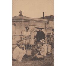 Java Indonesia Ice Cream Sellers Asian Dairy Machine Antique Postcard