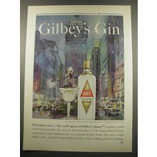 1960 Gilbey's Gin and Vodka Ad - For holiday cheer.. The world agrees