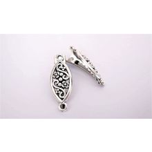 2 small silver scroll and flower metal alligator hair clip for fine thin hair
