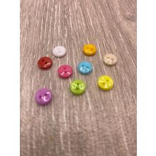 100Pcs 7mm Buttons Resin Mixed Colours Sewing Crafts Dolls Clothes Scrapbooking