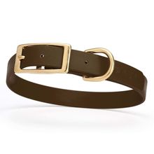 Dog Pet Collar with Brass Hardware Size M W 3/4” L 15” - 18” Dark Chocolate B...