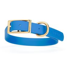 Dog Pet Collar with Brass Hardware Size XL W 1” L 22” - 25” Cerulean Blue