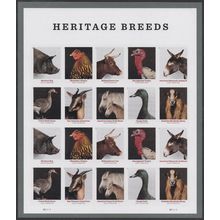 Heritage Breeds Animals Sheet of 20 Current Rate Postage Stamps Scott 5583-92