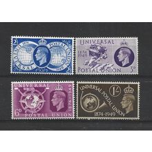 GB.75th Anniversary of Universal Postal Union set of 4.Mounted Mint.Jul25a