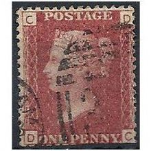 1858 SG43 1d Red Plate 105 Good/Fine Used Check Letters "DC".