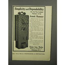 1911 Union Iron Works Arnott Hammer Ad - Simplicity