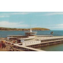 Isle Of Man Sea Terminal Douglas Postcard + 1950s Cycle Races Race Postmark