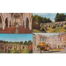 Isle Of Man Open Air Service + Church Interior + Horse Tram 4x 1960s Postcard s