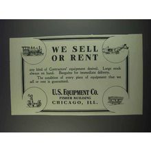 1911 U.S. Equipment Co. Ad - Sell or Rent