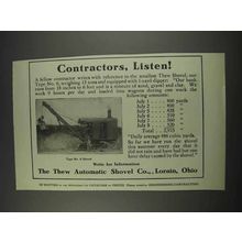 1911 Thew Automatic Shovel Type No. 0 Shovel Ad