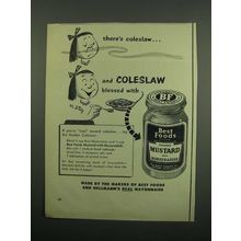 1950 Best Foods Mustard with Horseradish Ad - Coleslaw