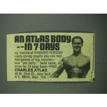 1976 Charles Atlas Dynamic-Tension Book Ad - An Atlas Body in 7 Days