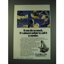 1987 Delta 1" Belt Sander Ad - It can do so much, it's almost unfair to call it