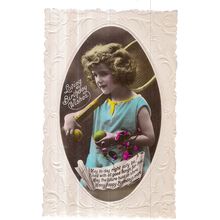 LOVING BIRTHDAY WISHES.. used vintage postcard 1930 postmark roses