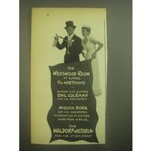 1945 The Waldorf-Astoria Hotel Ad - The Wedgwood Room at Supper The Hartmans