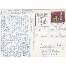 Koln Kolner Zoo Old Postmark & Aerial Shops 1960s German Postcard