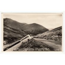 Bus Taking the Devil's Elbow Glenshee Postcard Perthshire RP Scotland