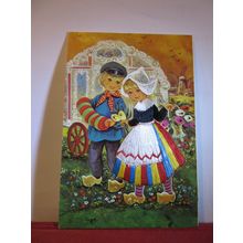 DUTCH CHILDREN in silk? clothes , SPANISH unused postcard =