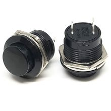 16mm Switch Round Push Button Momentary Black ideal horn start etc etc