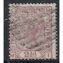 1876 SG141 2 1/2d Rosy-Mauve Good+/Fine Used Check Letters "MI".