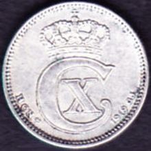 1919 Norway 10 Ore Silver Coin