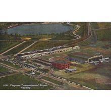 Cheyenne Transcontinental Airport Wyoming Postcard