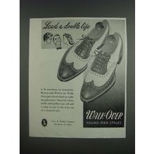 1947 Walk-Over Brown-and-Whites Shoes Ad - Lead a Double Life