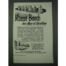 1949 Miami Beach Florida Ad - Has More of Everything