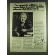 1978 Phoenix Mutual Insurance Ad - Virginia Knauer