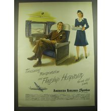 1946 American Airlines System Ad - Timesaving transportation and hospitality