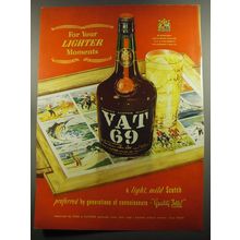 1952 Vat 69 Scotch Advertisement - For your lighter moments