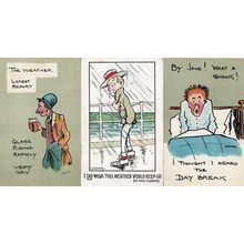 Weather Report Alcohol Rain Disaster 3x Comic Postcard s