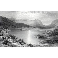 GRASSMERE FROM LOUGHRIGG FELL 1858 George Pickering - A. Le Petit ENGRAVING