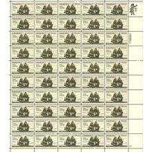 US - Germany Concord Ship Sheet of Fifty 20 Cent Postage Stamps Scott 2040