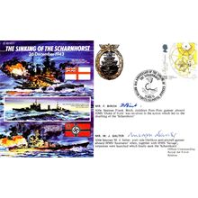F Birch MJ Salter Sinking Of The Scharnhorst Ship WW2 Hand Signed FDC