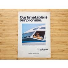 1970s Advert for LUFTHANSA Airline Vintage Original Print Ad