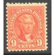 641 9c Thomas Jefferson Barely Clears MNH Q1877