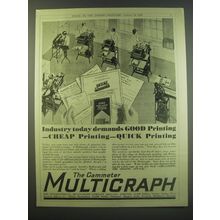 1930 International Multigraph Company Ad - Industry today demands good printing
